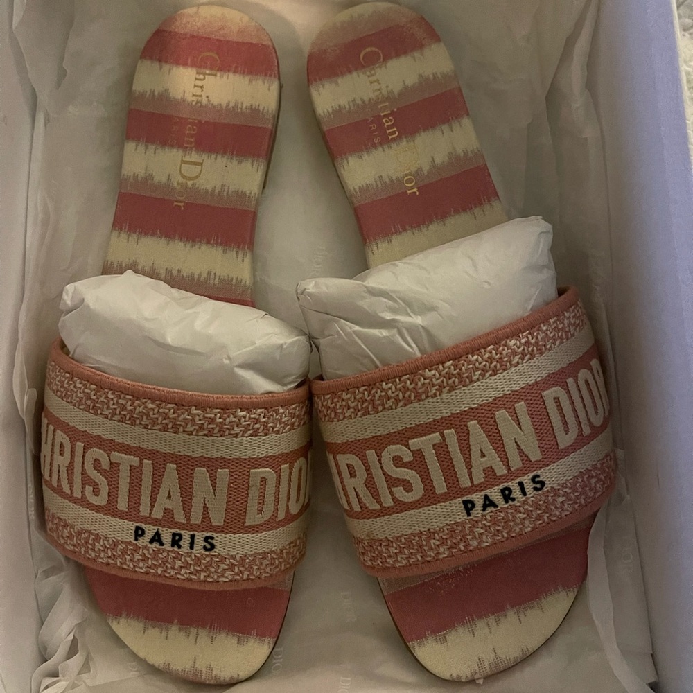 Dior sandals used/worn 100% authentic size 38 white and pink